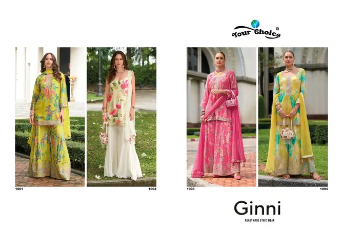 Ginni Series 1001 To 1004 By Your Choice Chinon Designer Readymade Suits Wholesale Shop In Surat